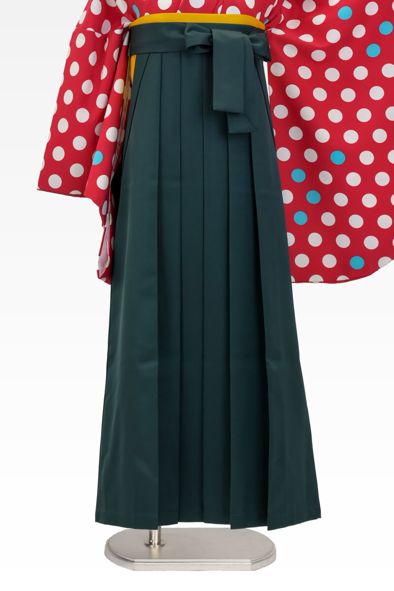 着物】赤地に白水玉+【袴】フカミドリ│ネットで簡単・便利に